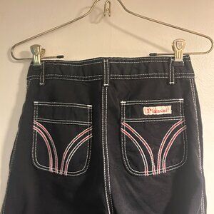 RETRO 70s BLACK FLARE TROUSERS